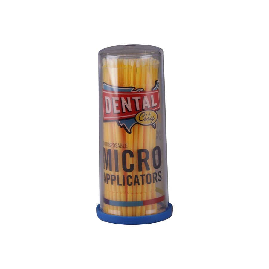 Dental City Disposable Micro Applicators, Fine Yellow, 100/Tube