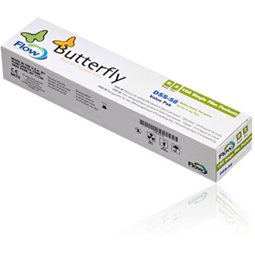 Flow X-Ray Butterfly Intraoral X-Ray Film DV-57, D-Speed, Adult, Double Film Packets, 100/Box