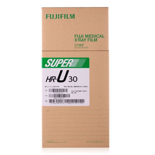 Fuji Super HR-U Panoramic X-Ray Film, 5" x 12", Green Sensitive, 100 Sheets/Box, HR-U5052