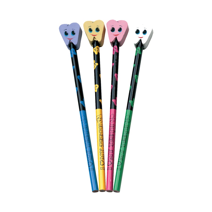 Sherman Specialty Smile Tooth Pencil with Eraser, 6.5", S2567