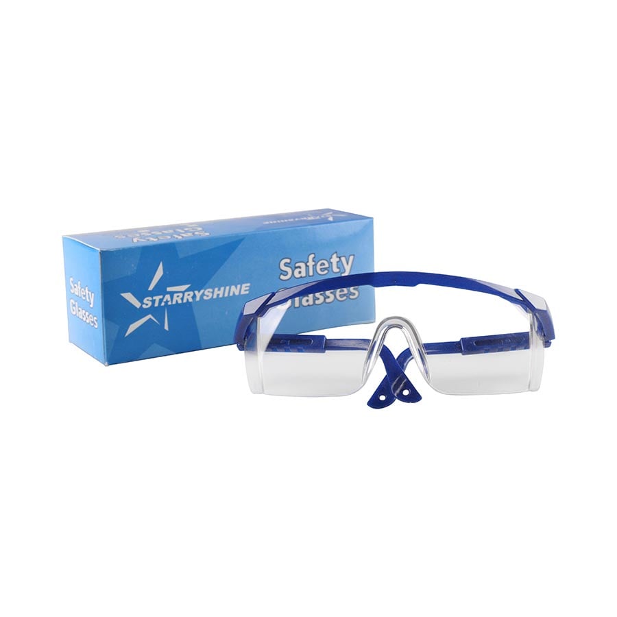 Starryshine Safety Glasses, Blue Frame, Clear Lens