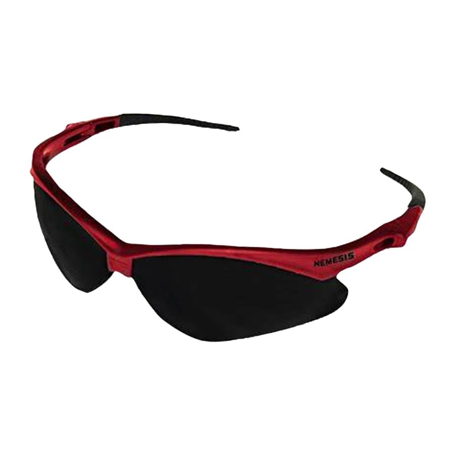 Kimberly-Clark Nemesis Inferno Safety Glasses, Red Frame, Smoke Lens