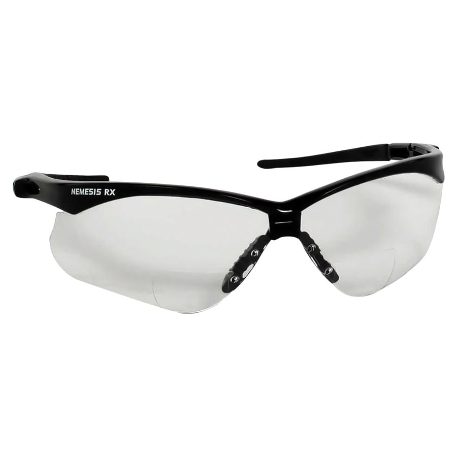 Kimberly-Clark Nemesis Safety Glasses, RX Reader, +1.0 Clear Lens, Black Frame, 6/Case