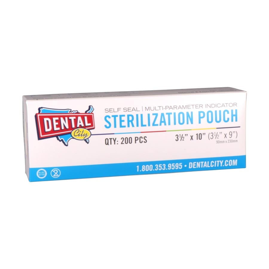 Dental City Self-Sealing Sterilization Pouches, 3.5" x 9", 200/Box