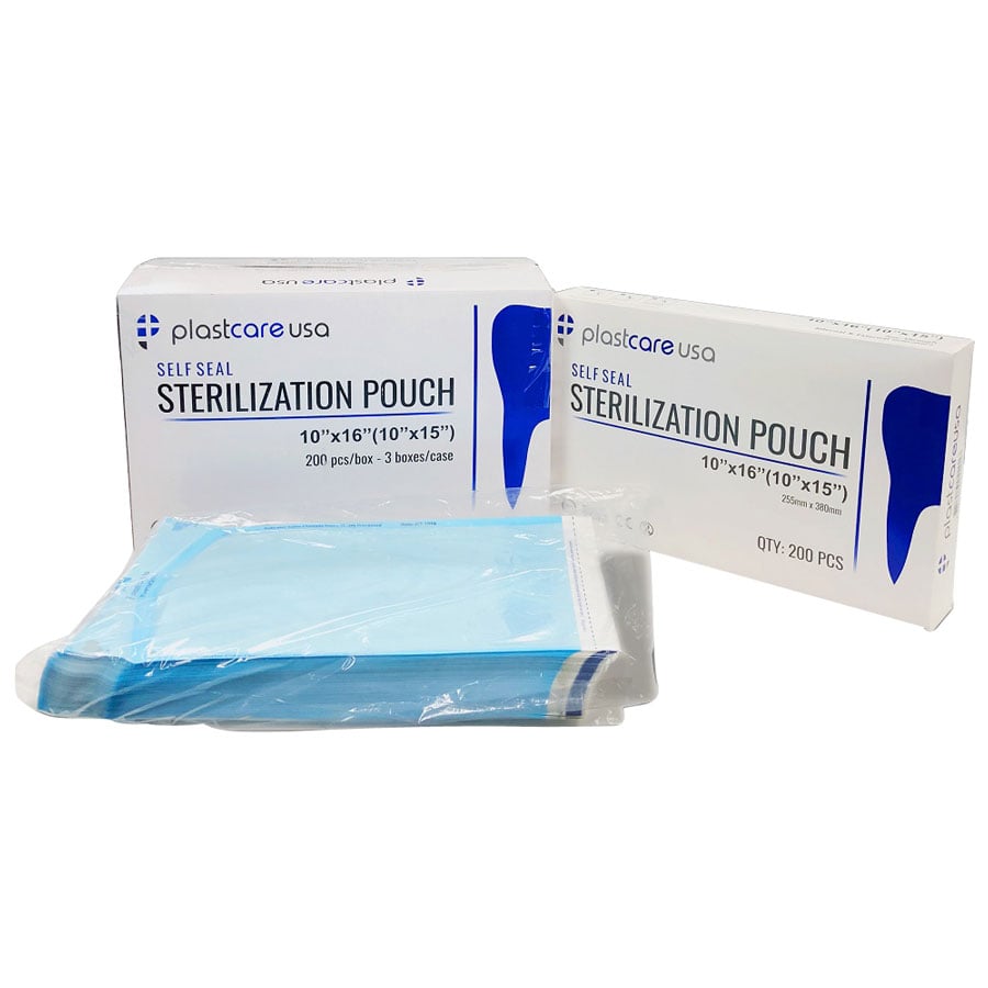 Dental City Self-Sealing Sterilization Pouches, 10" x 15", 200/Box