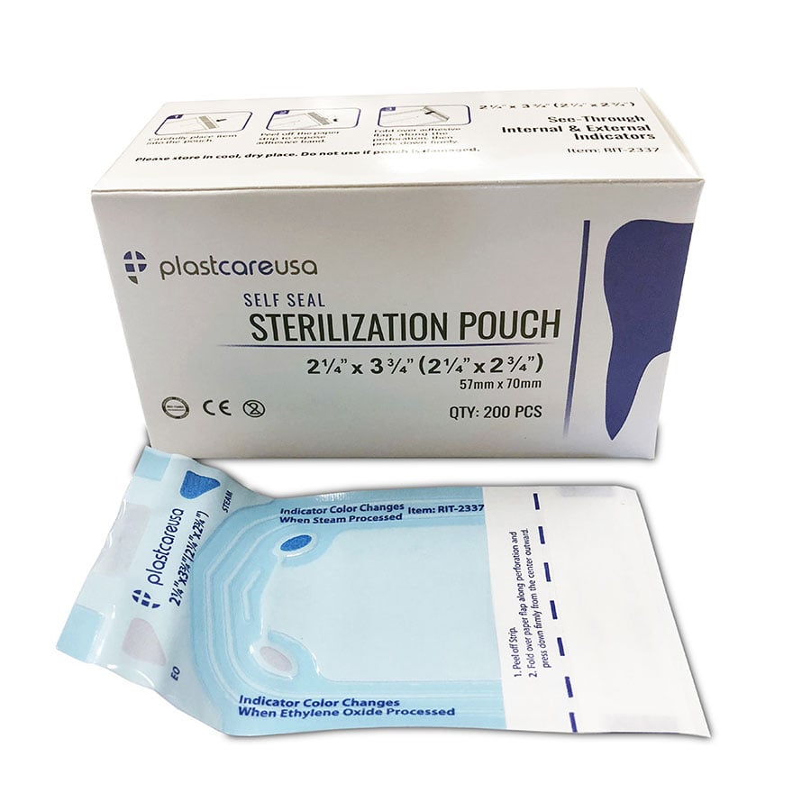 Dental City Self-Sealing Sterilization Pouches, 2.25" x 2.75", 200/Box