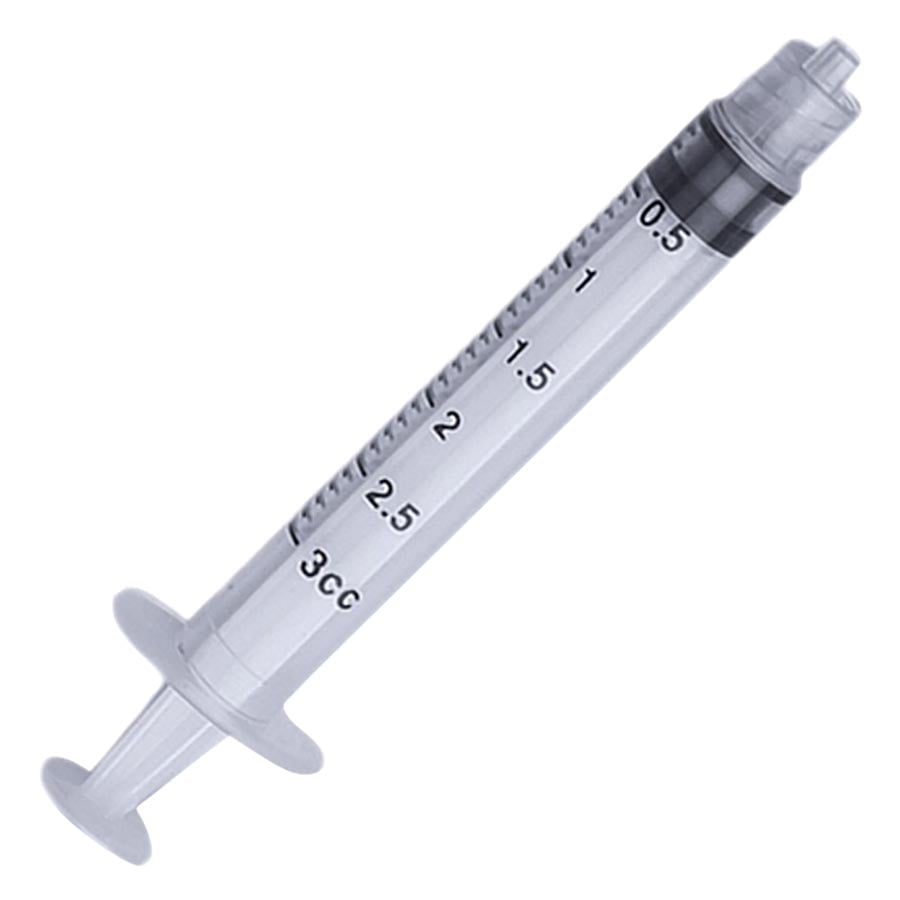 PlastCare USA 3cc Luer Lock Disposable Syringes, Non-Sterile, 100/Box