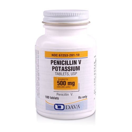 Rising Pharmaceuticals Penicillin V Potassium USP, 500mg, Bottle of 100 Tablets