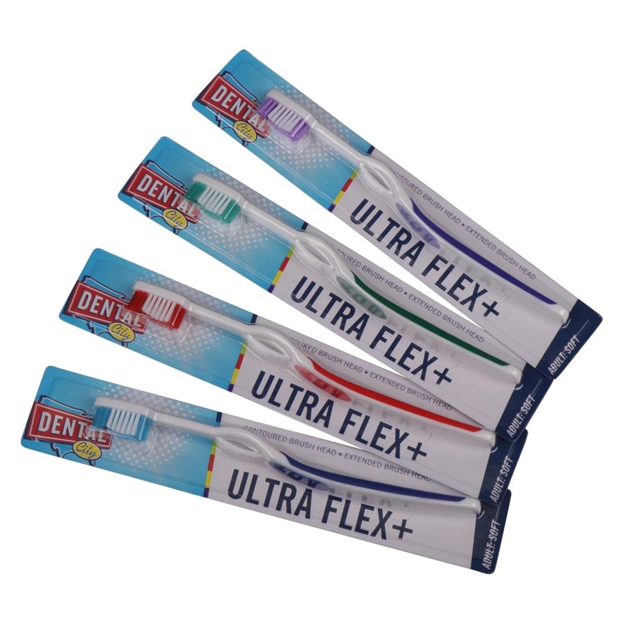 Dental City Ultra Flex+ Soft Toothbrush, Compact Head, 72/Box