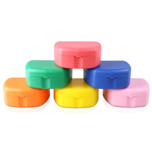 Plasdent Pro Retainer Boxes, 1.5" Deep, Non-Ventilated, Assorted Colors, 12/Box, 200TRD-AS