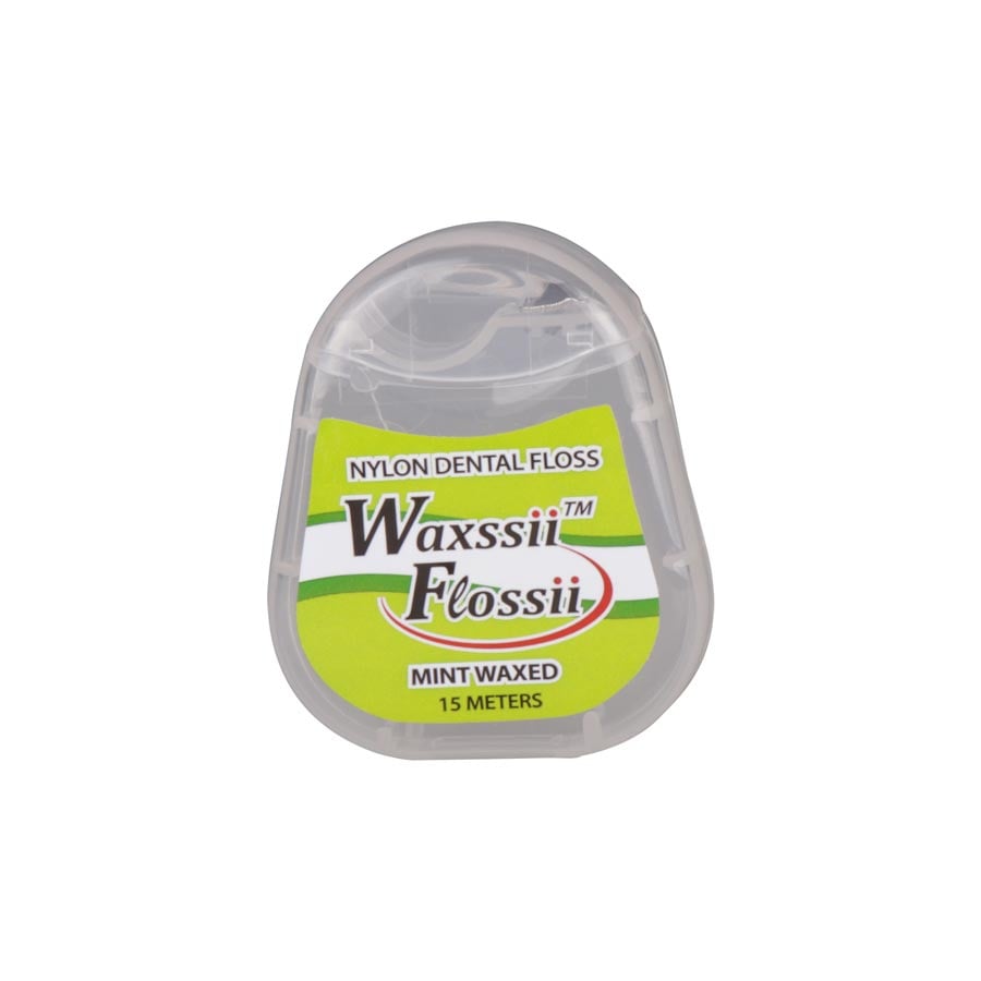 Plasdent Waxssii Flossii Nylon Dental Floss, Unflavored, Waxed, 15m, 72/Box