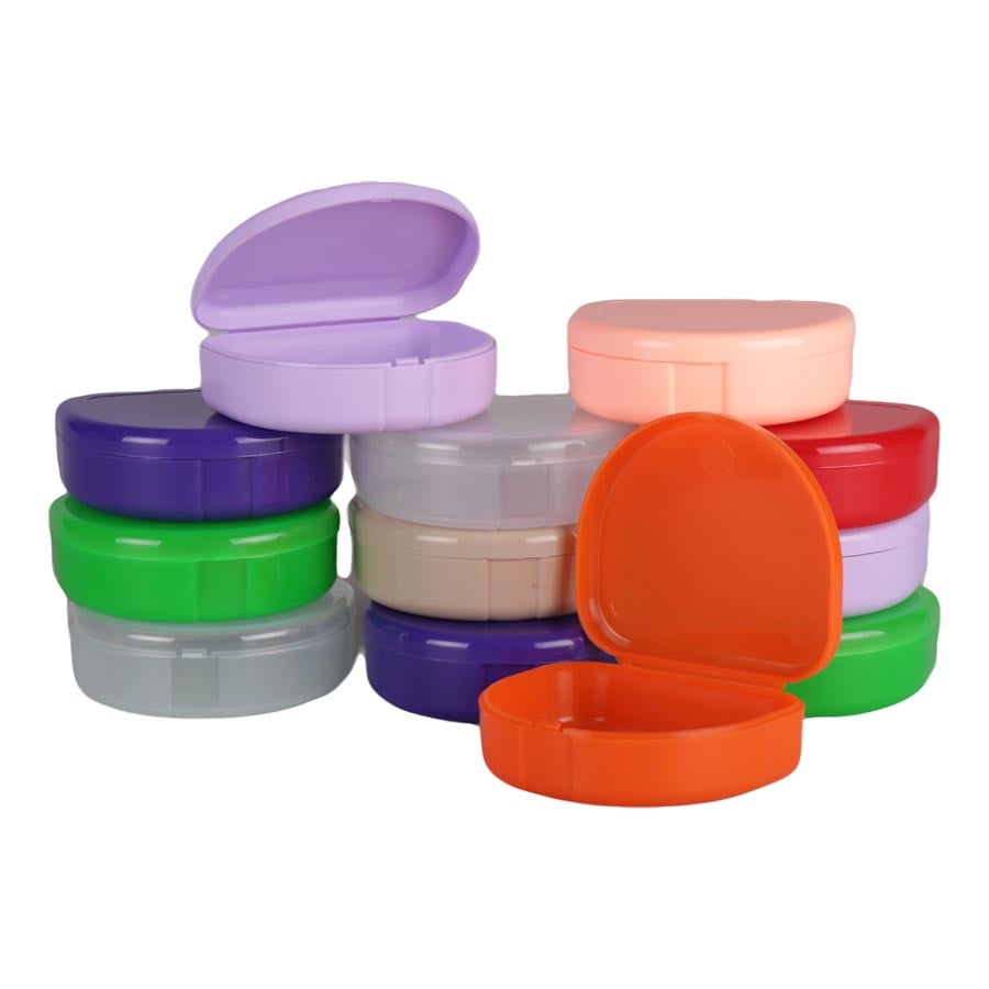 Dental City Retainer Boxes, Assorted Colors, 12/Bag