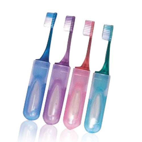 Oraline Travel Toothbrush, Flat Trim, 144/Box