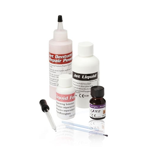 Jet Denture Repair Professional Package (100g Powder/118mL Liquid) Clear, Lang Dental 1223C