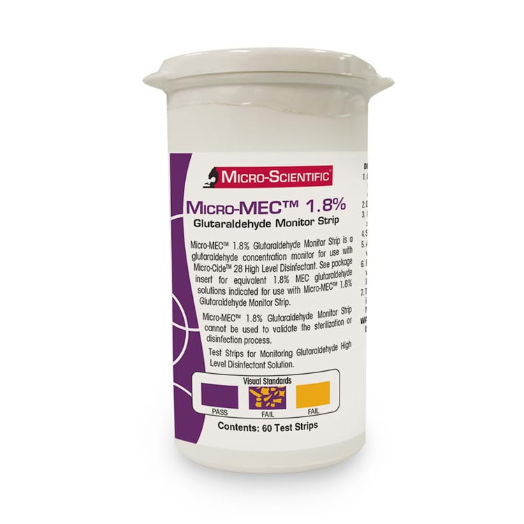 Micro-MEC 1.8% Glutaraldehyde Test Strips, 60/Bottle, 913-43