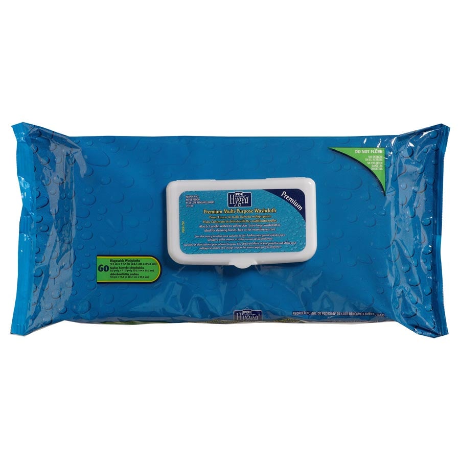 Hygea Premium Multi-Purpose Washcloths, 60 Wipes/Pk, 9.5" x 11.5", J14143