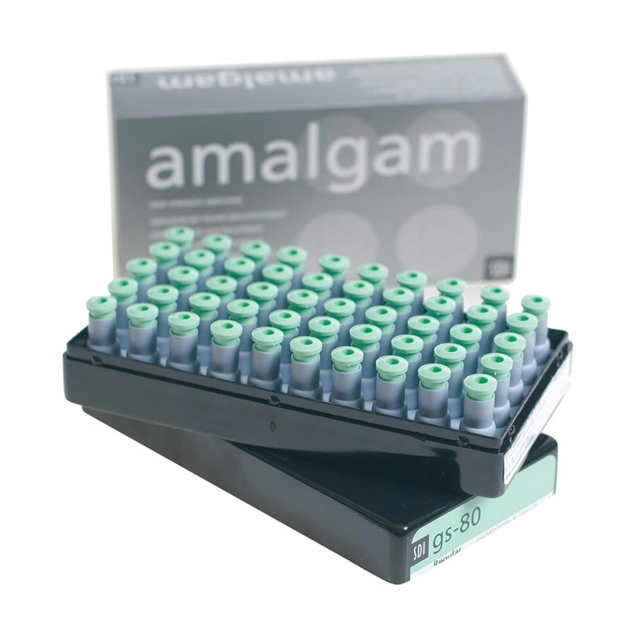 SDI GS-80 Amalgam Capsules, 1 Spill, 400 mg, Slow Set, Gray/Cream, 50/Pkg, #4401404