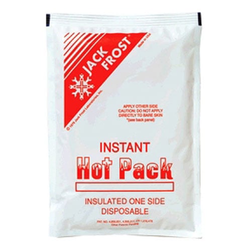 Coldstar Jack Frost Instant Disposable Hot Pack, Single-Use, One-Side Insulated, 6" x 9", 24/Box, 30104