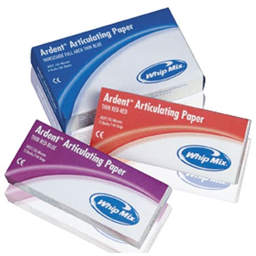 Ardent Articulating Paper Horseshoe/Full Arch, Blue/Blue, Extra Thin 63 Microns, 6 Books/Box, 10 Strips/Book, 60 Sheets, #60101