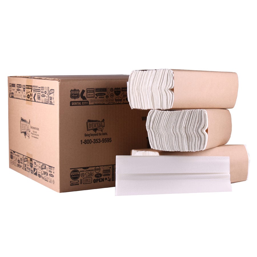 Choice Empress C-Fold Disposable Paper Towels, White, 2-Ply, 2400/Pack