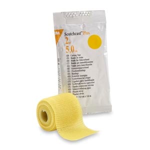 3M Scotchcast Plus Casting Tape, 2" x 4 yds, Yellow, 10/Box, 82002Y