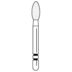 Premier Two Striper Diamond Bur FG, Football Shape, #285.5, Very Fine Grit, Yellow Ring, 5/Pkg, 2015203