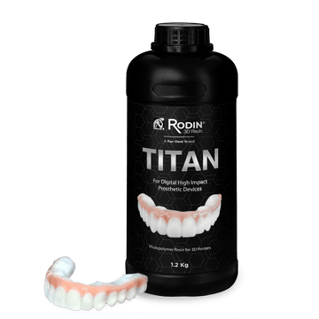 Rodin Titan Ceramic Nanohybrid 3D Resin, Shade 0M1, 600g Bottle, 24004