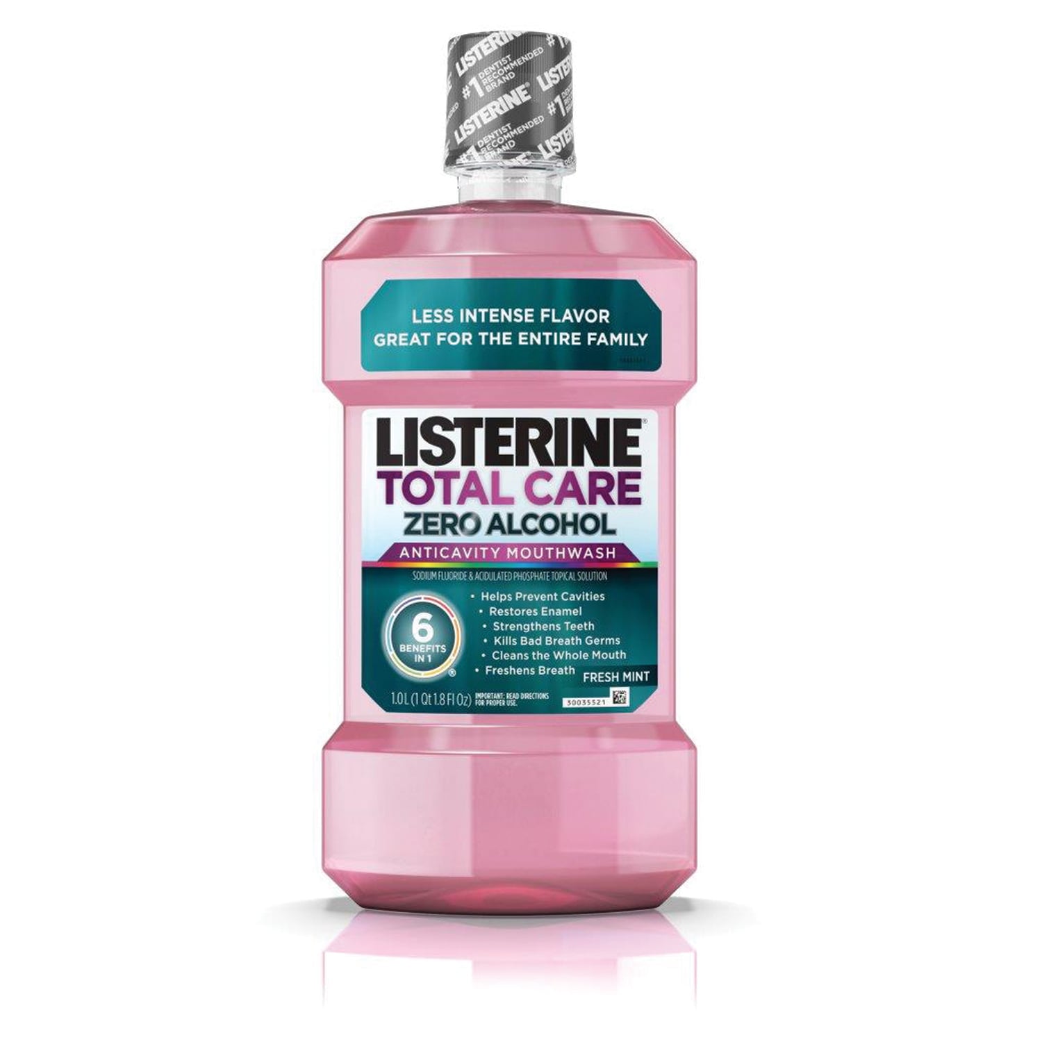 Listerine Total Care Zero Alcohol Free Mouthwash, Fresh Mint, 1L, 6/Case