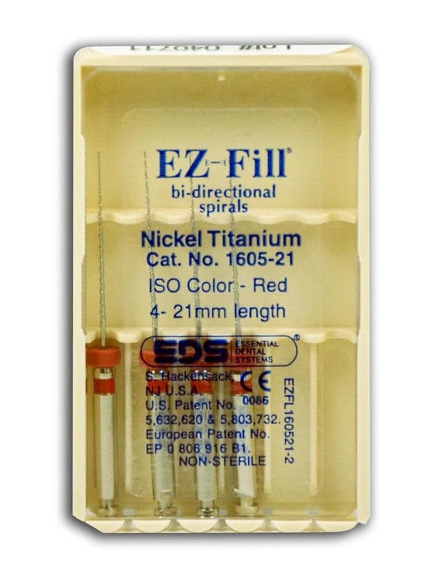EZ-Fill Bi-Directional Nickel-Titanium Spiral Refill Kit, 21 mm, 4/Pkg, 1605-21