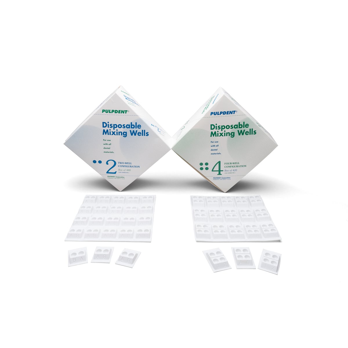 Pulpdent Disposable Mixing Wells, 4-Well, 420/Box, MW-4