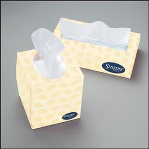 Kimberly-Clark Surpass Facial Tissue, 2-Ply, Flat Dispenser Box, 8" x 8.3", 100 Sheets/Box, 30 Boxes/Case, 21340