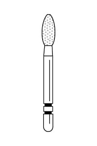 Two Striper Diamond Burs FG, Football, #285.5, Coarse, Green, 2.3mm Major/0.7mm Minor, 5/Pk, 2015143