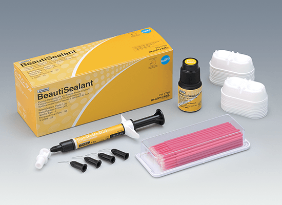 Shofu BeautiSealant Fluoride Releasing Pit & Fissure Sealant System Set, Self-Cure, Tooth Colored, 1.2g Paste + 3ml Primer, 15 Needle Tips, 50 Microbrushes, 25 V-Dishes, #1798