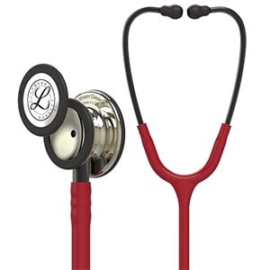3M Littmann Classic III Stethoscope 5864, Champagne Chestpiece, Burgundy Tubing, 27"