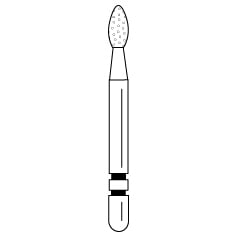 Two Striper Diamond Burs FG, Football, 292.3F, Fine, Red, 1.6mm Major/0.4mm Minor, 5/Pk, 2015175