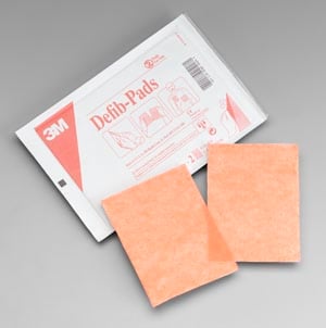 3M Defibrillator Pads 2345N, 4.5" x 4.5", Orange Gel, 2/Pack, 10 Packs/Box