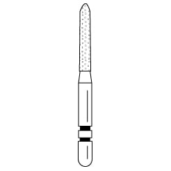 Two Striper Diamond Burs FG, Bevel-End Cylinder, #251.8, Coarse, Green, 1.2mm, 5/Pack, 2015069