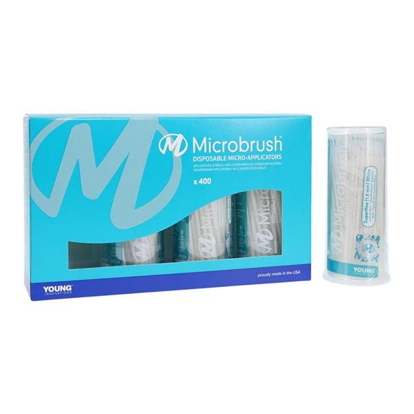 Microbrush Tube Series Applicators, Super Fine, White, 400/Bx, MSF400