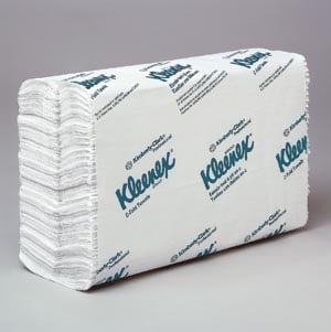 Kleenex C-Fold Paper Towels, 40% Recycled Fiber, White, 10.125" x 13.15", 150 Sheets/Pack, 16 Packs/Case (2400 Towels), Item 01500