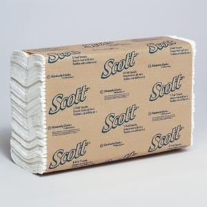Scott Essential C-Fold Paper Towels, 1-Ply, White, 10.1" x 13.15", 200 Sheets/Pack, 12 Packs/Case (2400 Total), #151
