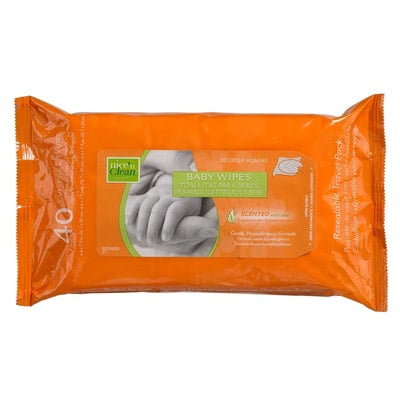 PDI Nice-N-Clean Baby Wipes, Scented, Aloe & Vitamin E, 7.9" x 6.6", 40/Box, Q34540