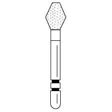 Two Striper Diamond Burs FG, Barrel, #230, Coarse, Green, 3.4mm Major/1.3mm Minor Diameter, 5/Pk, 2015063