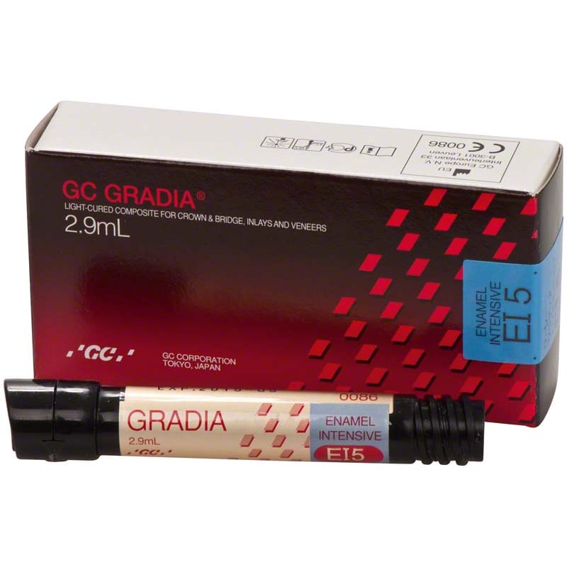 GC America Gradia Enamel Indirect Restoration System, Shade E1, 2.9 mL Syringe Refill