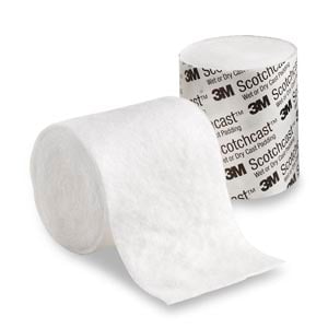3M Scotchcast Wet or Dry Cast Padding, White, 3" x 4 yds, 20 rolls/bag, 4 bags/case, WDP3