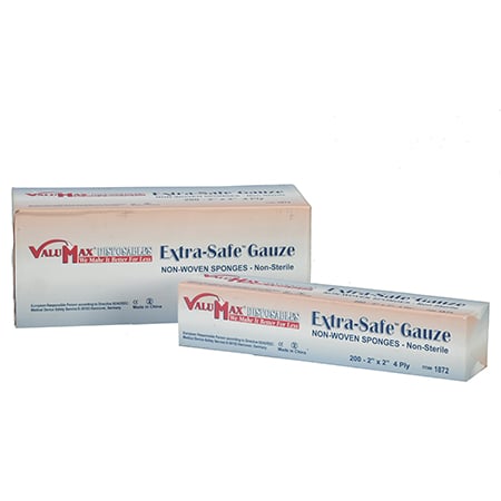 ValuMax Extra-Safe Gauze Non-Woven, 3"x3", 4-Ply, 4000/Case, 01KP4NTXM1N750J17K1BAEMEZN