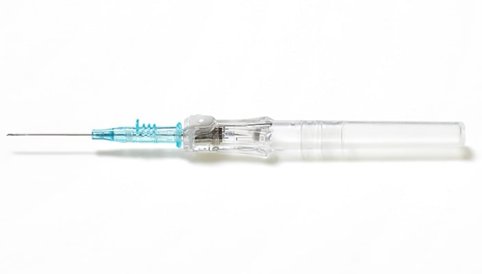 BD Insyte Autoguard Blood Control IV Catheter, 22 Gauge x 1", Shielded, Without Wings, Blue, 50/Box