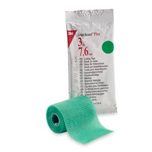 3M Scotchcast Plus Casting Tape, 3" x 4 yds, Green, 10/Box, 82003G