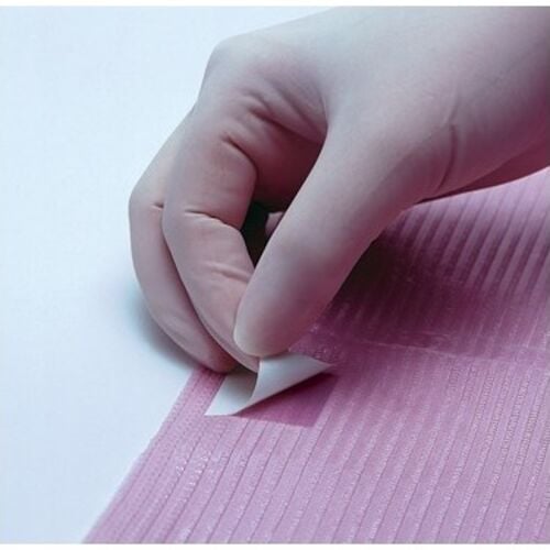 Crosstex Sani-Tab Chain-Free Patient Towel, Econoback, 2-Ply Tissue with 1-Ply Poly, 13" x 19", Blue, 400/Case, WEXBLT