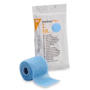 3M Scotchcast Plus Casting Tape, 2" x 4 yds, Light Blue, 10/Box, 82002L