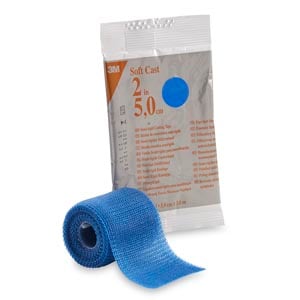 3M Scotchcast Soft Cast Casting Tape, Blue, 2" x 4 yds, 10/cs, 82102B